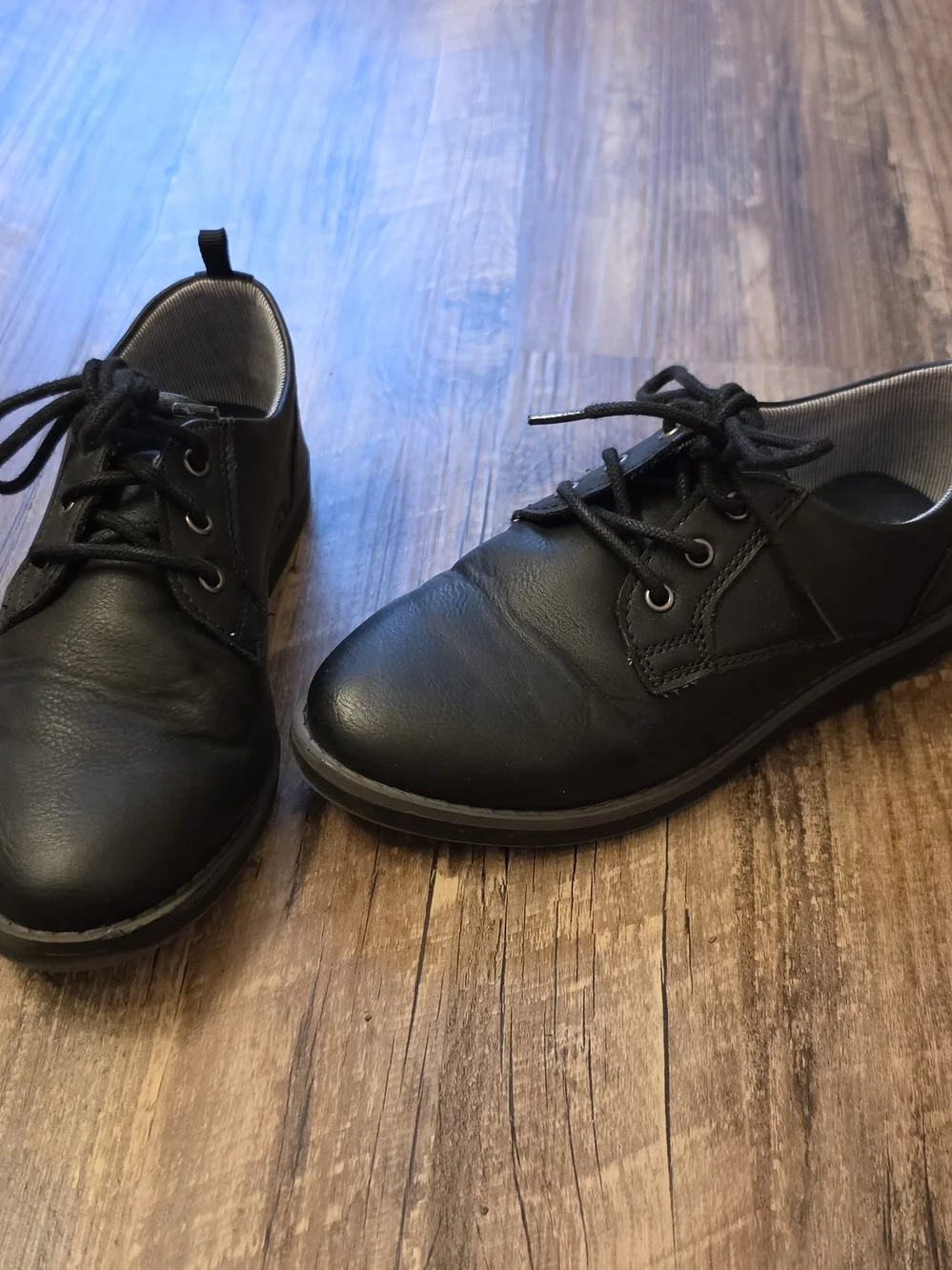 Wonder Nation Boys Black Oxford Dress Shoes Size 13 | Lace-Up Memory Foam
